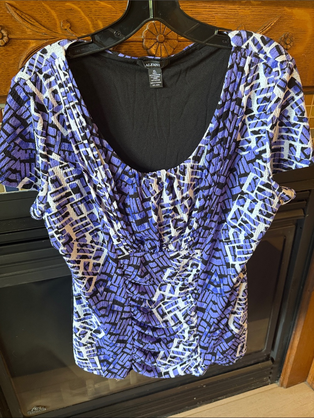 Alfani Purple Geometric Scoop-Neck Blouse